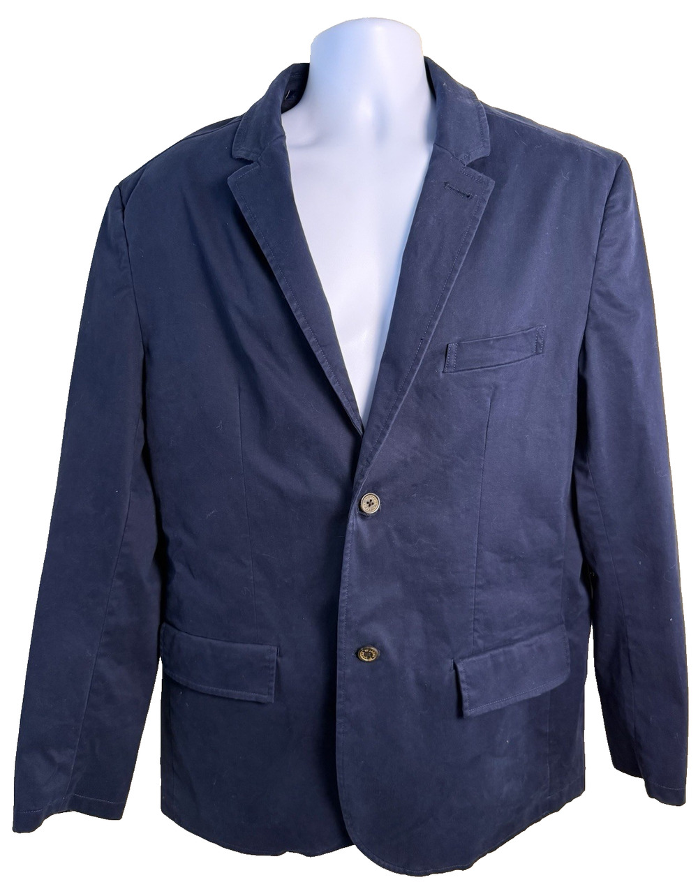 Jachs New York Men's Blue Cotton Blazer Casual Port Coat Jacket XL Unstructured